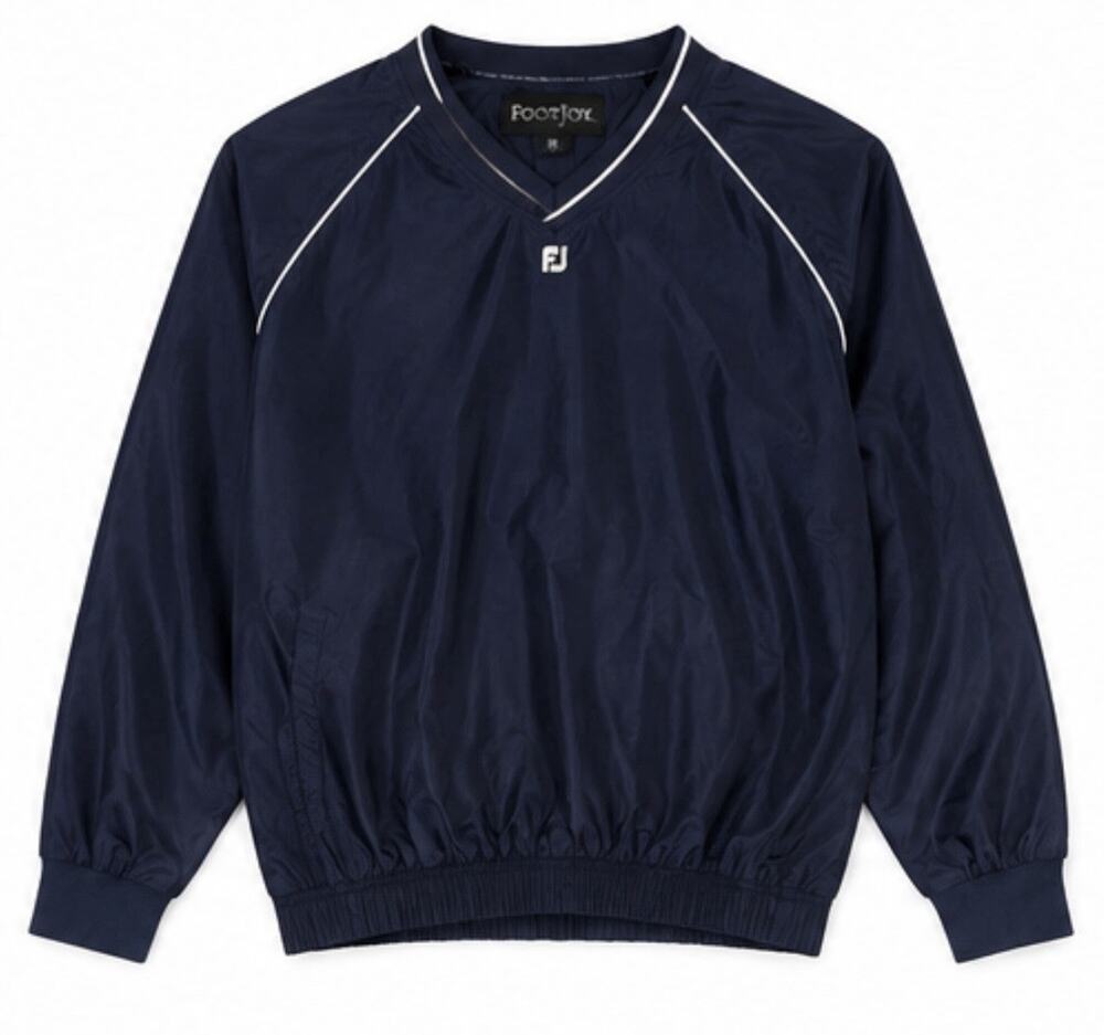 FootJoy Men’s Medium Navy Golf Windbreaker Pullover V-Neck Jacket Lightweight
